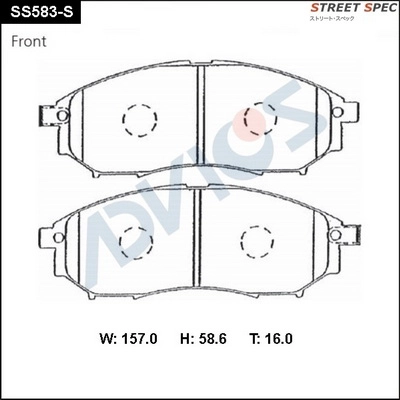 Kit de plaquettes de frein, frein à disque ADVICS SS583-S