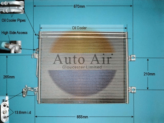 Condenseur, climatisation AUTO AIR GLOUCESTER 16-9672