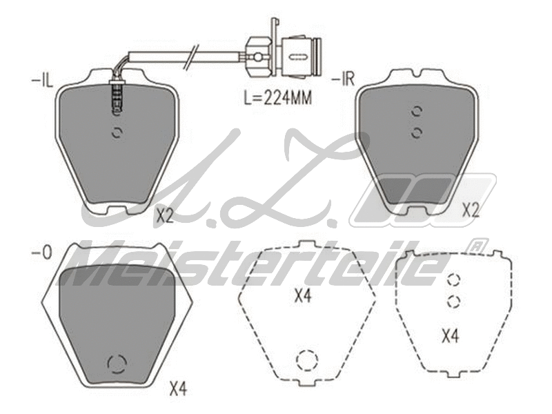 Kit de plaquettes de frein, frein à disque A.Z. Meisterteile AZMT-44-022-2166