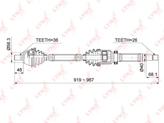 Arbre de transmission LYNXAUTO CD-1008
