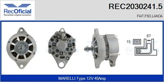 Alternateur RECOFICIAL REC2030241.5