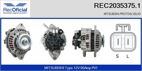 Alternateur RECOFICIAL REC2035375.1
