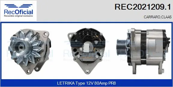 Alternateur RECOFICIAL REC2021209.1