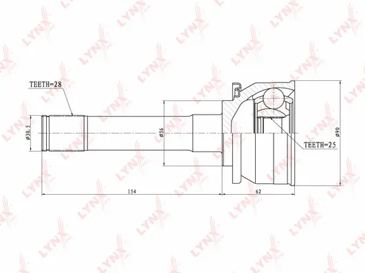 Jeu de joints, arbre de transmission LYNXAUTO CO-7304