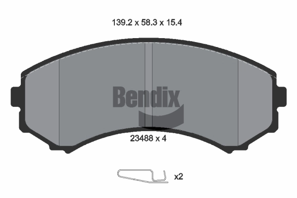 Kit de plaquettes de frein, frein à disque BENDIX Braking BPD1346