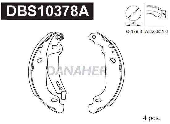 Jeu de mâchoires de frein DANAHER DBS10378A