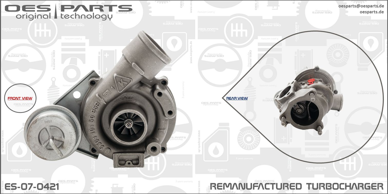 Turbocompresseur, suralimentation OES PARTS ES-07-0421