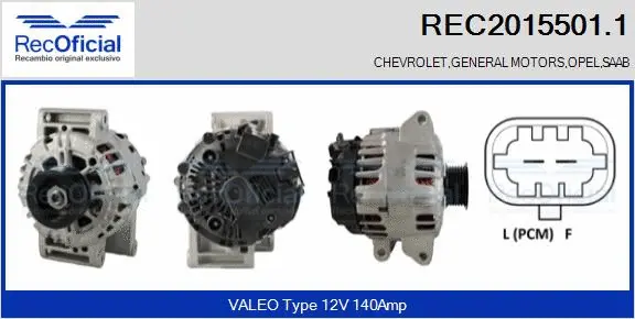Alternateur RECOFICIAL REC2015501.1