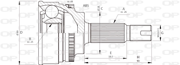 Jeu de joints, arbre de transmission OPEN PARTS CVJ5717.10