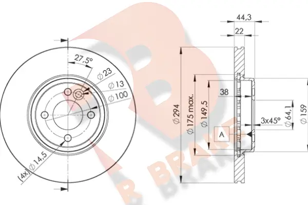 Disque de frein R BRAKE 78RBD22892