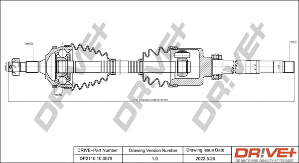 Arbre de transmission Dr!ve+ DP2110.10.0579