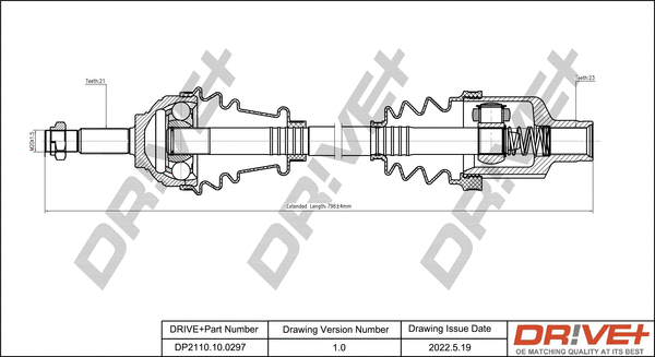 Arbre de transmission Dr!ve+ DP2110.10.0297