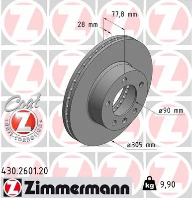 Disque de frein ZIMMERMANN 430.2601.20
