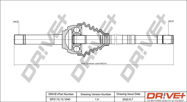 Arbre de transmission Dr!ve+ DP2110.10.1040