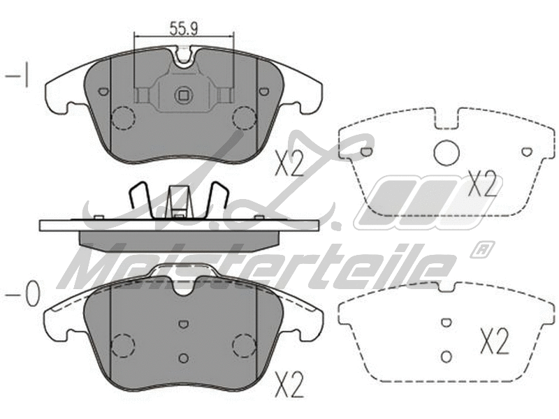 Kit de plaquettes de frein, frein à disque A.Z. Meisterteile AZMT-44-022-2194