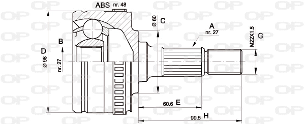 Jeu de joints, arbre de transmission OPEN PARTS CVJ5293.10