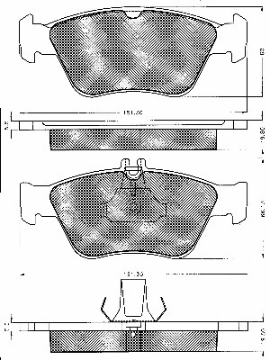 Kit de plaquettes de frein, frein à disque BSF 10562