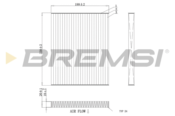 Filtre, air de l'habitacle BREMSI FC0451A