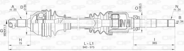 Arbre de transmission OPEN PARTS DRS6457.00