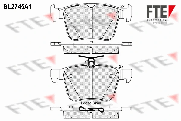 Kit de plaquettes de frein, frein à disque FTE 9010957