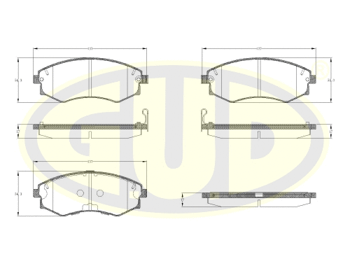 Kit de plaquettes de frein, frein à disque G.U.D. GBP031892