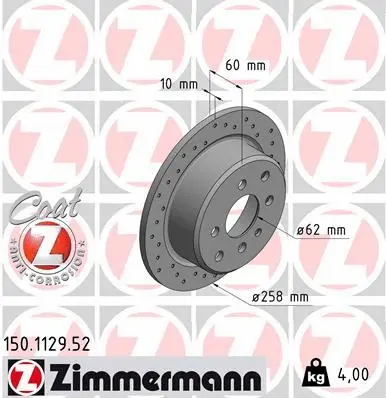 Disque de frein ZIMMERMANN 150.1129.52
