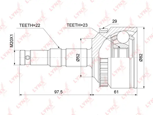 Jeu de joints, arbre de transmission LYNXAUTO CO-5911A