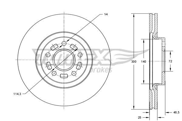 Disque de frein TOMEX Brakes TX 73-19