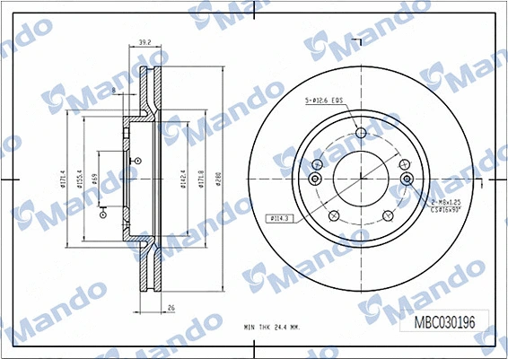 Disque de frein MANDO MBC030196