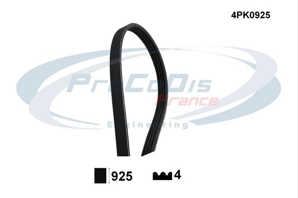 Courroie trapézoïdale à nervures PROCODIS FRANCE 4PK0925