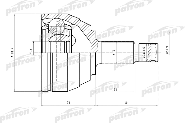 Jeu de joints, arbre de transmission PATRON PCV1495