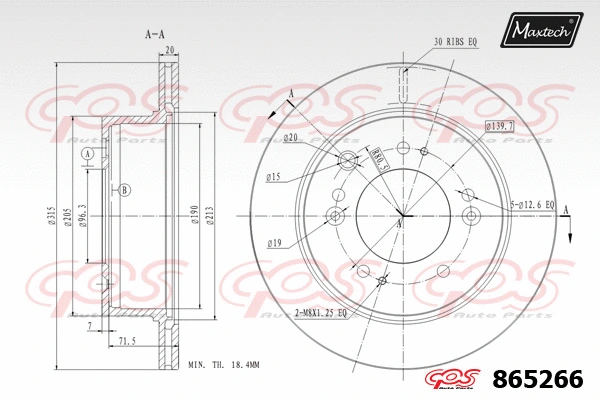 Disque de frein MAXTECH 865266