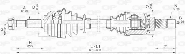 Arbre de transmission OPEN PARTS DRS6465.00