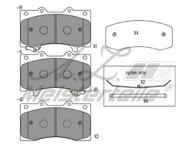 Kit de plaquettes de frein, frein à disque A.Z. Meisterteile AZMT-44-022-2089