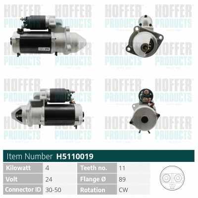 Démarreur HOFFER H5110019