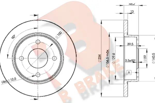 Disque de frein R BRAKE 78RBD25001