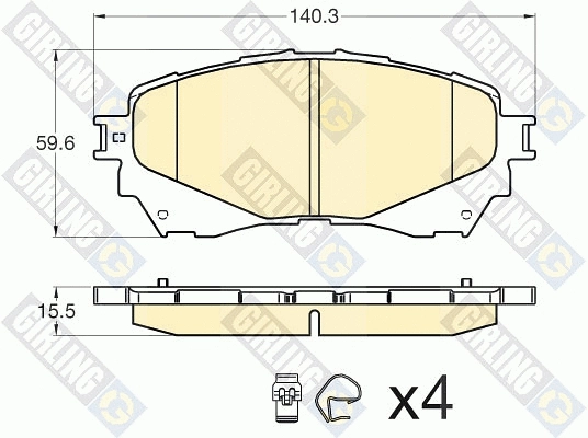 Kit de plaquettes de frein, frein à disque GIRLING 6135806