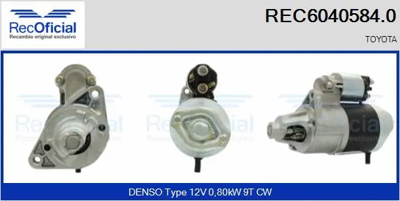 Démarreur RECOFICIAL REC6040584.0