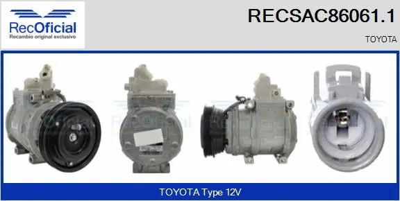 Compresseur, climatisation RECOFICIAL RECSAC86061.1