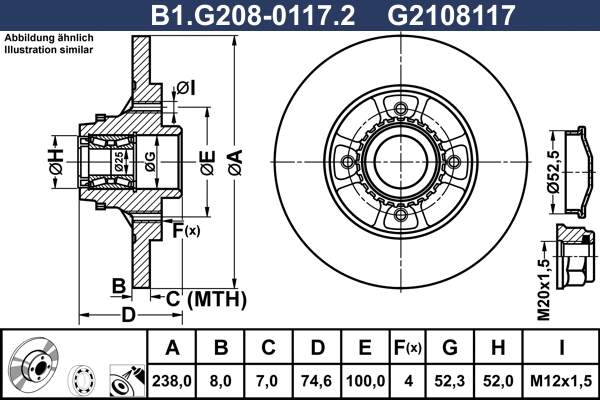 Disque de frein GALFER B1.G208-0117.2