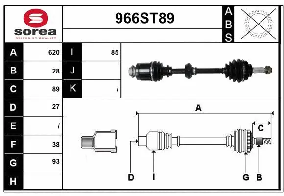 Arbre de transmission STARTCAR 966ST89