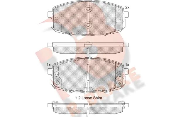 Kit de plaquettes de frein, frein à disque R BRAKE RB1540-207