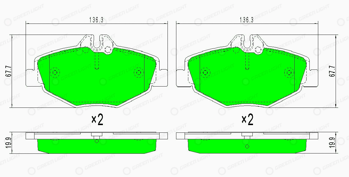 Kit de plaquettes de frein, frein à disque Automotive Adriado GLBP0066
