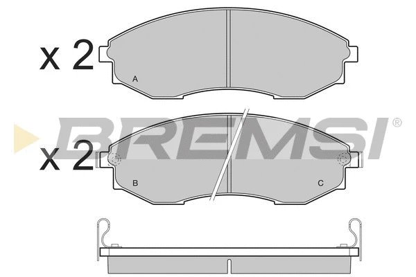 Kit de plaquettes de frein, frein à disque BREMSI BP3480