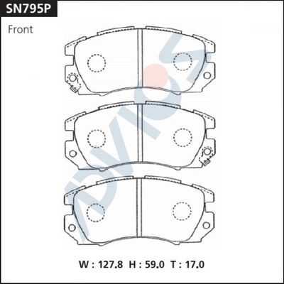 Kit de plaquettes de frein, frein à disque ADVICS SN795P