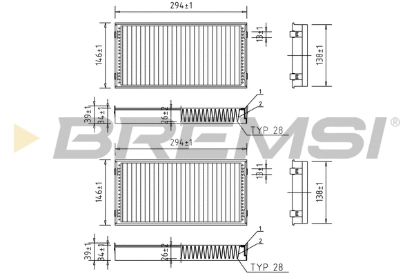 Filtre, air de l'habitacle BREMSI FC0948
