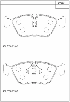 Kit de plaquettes de frein, frein à disque ASIMCO KD7383