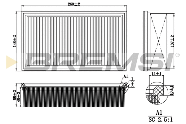Filtre à air BREMSI FA2041