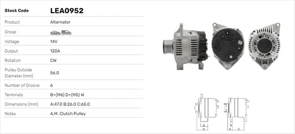 Alternateur LUSA LEA0952