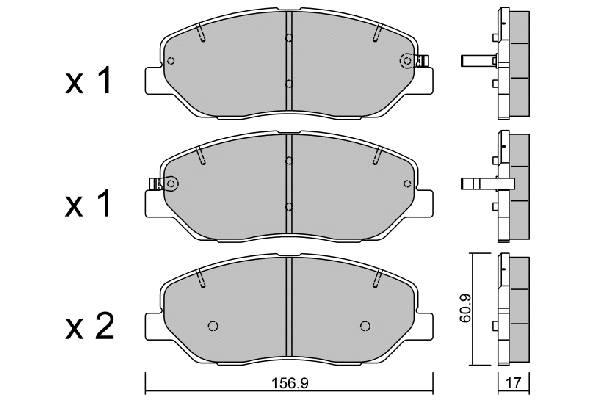 Kit de plaquettes de frein, frein à disque AISIN BPHY-1008